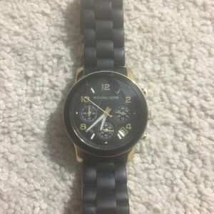 Michael Kors Black Rubber Wrist Watch